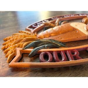Vintage Sexton Cast Metal “Give Us This Day Our Daily Bread” Wall Hanging